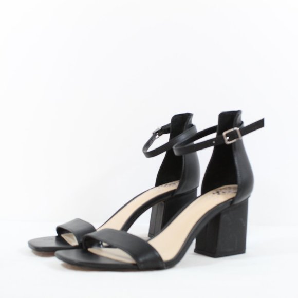 Vince Camuto Margry Ankle Strap Block Heel Sandal - Black 10M - Picture 1 of 4